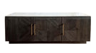 Dennis 3-door Marble Top Dining Sideboard Server White and Tobacco Grey - Orbit Furniture (Richmond,BC)