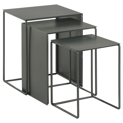 Imez 3-piece Rectangular Metal Nesting Table Grey - Orbit Furniture (Richmond,BC)