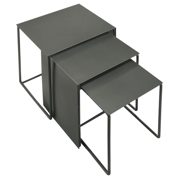 Imez 3-piece Rectangular Metal Nesting Table Grey - Orbit Furniture (Richmond,BC)