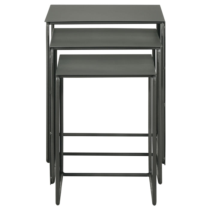 Imez 3-piece Rectangular Metal Nesting Table Grey - Orbit Furniture (Richmond,BC)