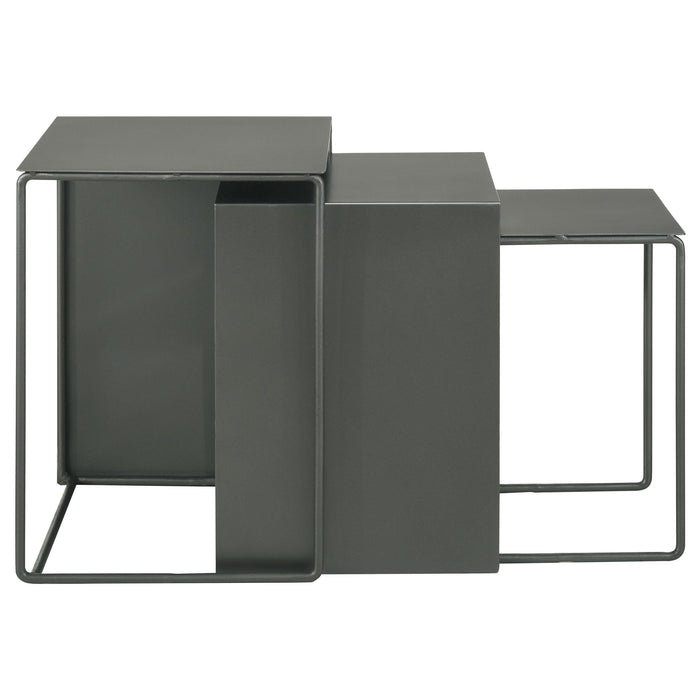 Imez 3-piece Rectangular Metal Nesting Table Grey - Orbit Furniture (Richmond,BC)