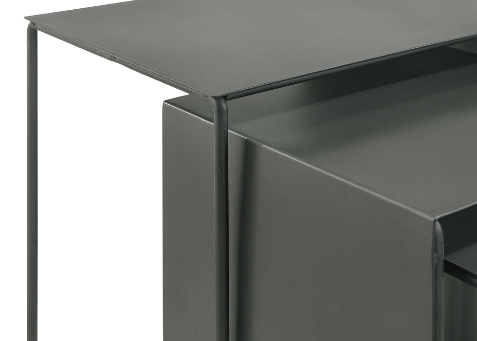 Imez 3-piece Rectangular Metal Nesting Table Grey - Orbit Furniture (Richmond,BC)