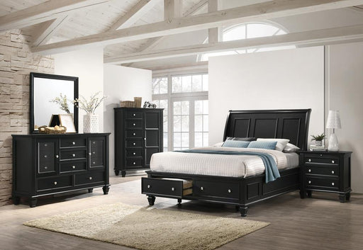 Sandy Beach Storage 5-Piece Eastern King Bedroom Set with Sleigh Headboard - Orbit Furniture (Richmond,BC)
