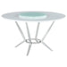 Abby Round Dining Table with Lazy Susan White and Chrome - Orbit Furniture (Richmond,BC)