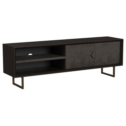 Marsden 2-door Wood 70" TV Stand Charcoal Black - Orbit Furniture (Richmond,BC)