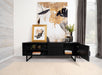 Marsden 2-door Wood 70" TV Stand Charcoal Black - Orbit Furniture (Richmond,BC)