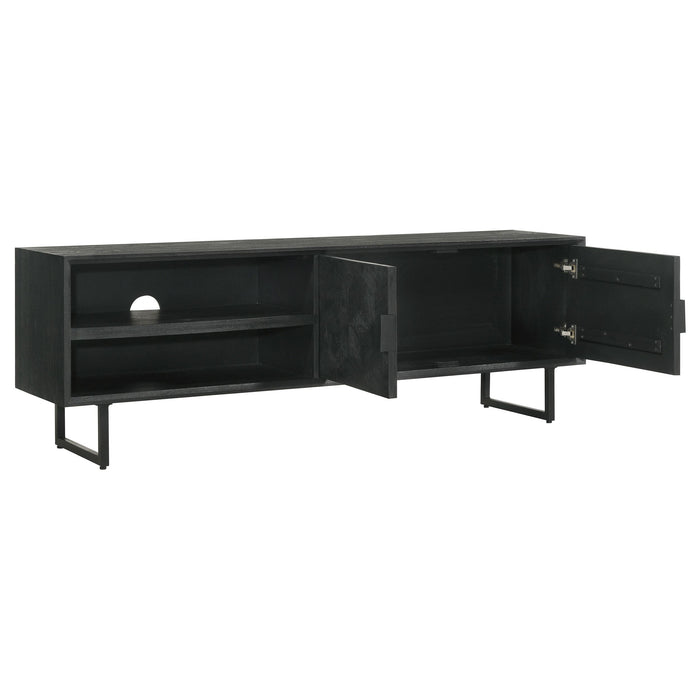 Marsden 2-door Wood 70" TV Stand Charcoal Black - Orbit Furniture (Richmond,BC)