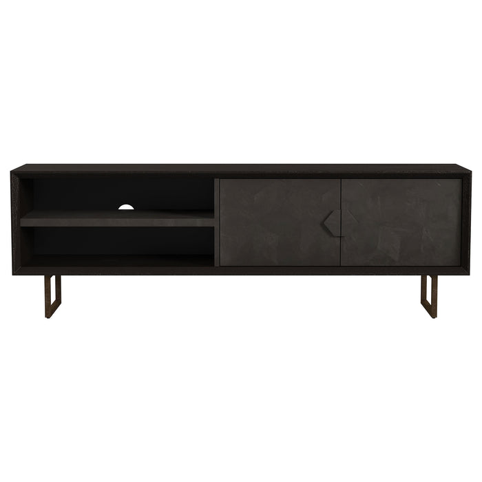 Marsden 2-door Wood 70" TV Stand Charcoal Black - Orbit Furniture (Richmond,BC)