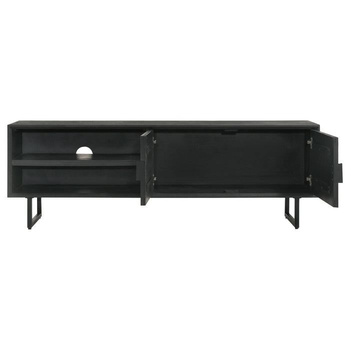 Marsden 2-door Wood 70" TV Stand Charcoal Black - Orbit Furniture (Richmond,BC)