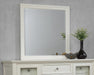 Sandy Beach Rectangular Dresser Mirror Cream White - Orbit Furniture (Richmond,BC)