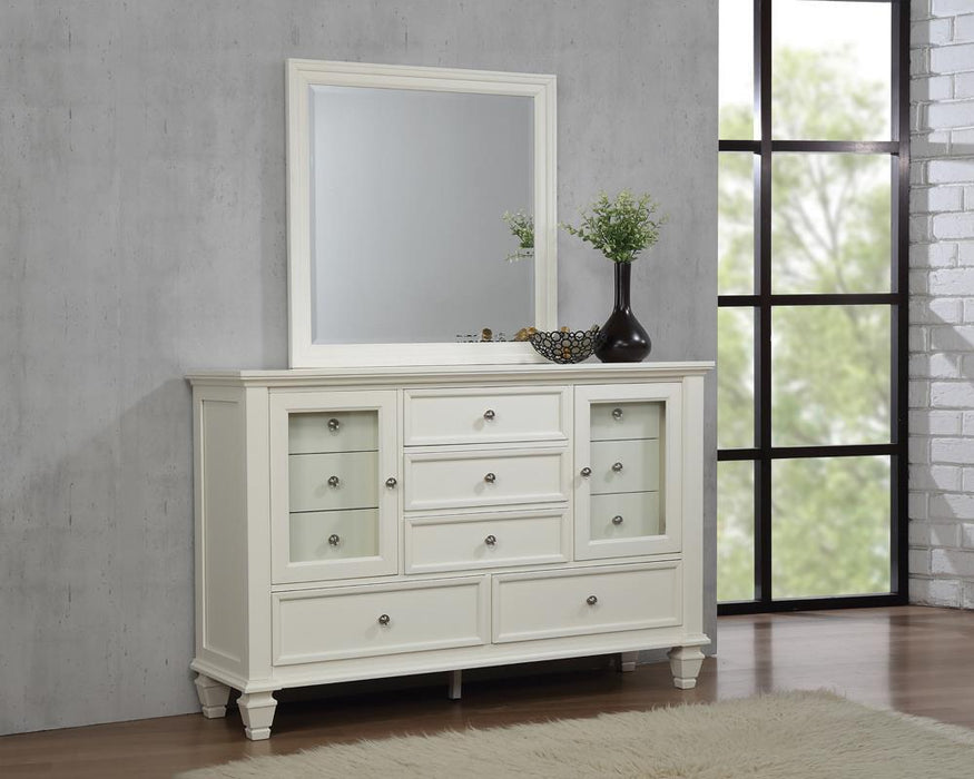 Sandy Beach Rectangular Dresser Mirror Cream White - Orbit Furniture (Richmond,BC)