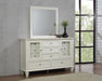 Sandy Beach Rectangular Dresser Mirror Cream White - Orbit Furniture (Richmond,BC)