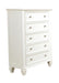 Sandy Beach 5-drawer Rectangular Chest Cream White - Orbit Furniture (Richmond,BC)