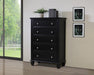 Sandy Beach 5-drawer Chest Black - Orbit Furniture (Richmond,BC)