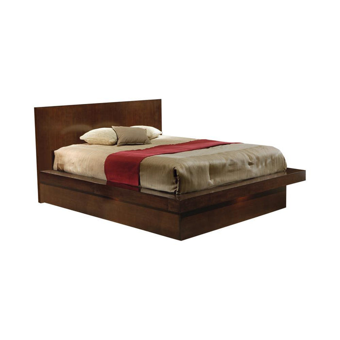 Jessica Eastern King & Queen Platform Bed with Rail Seating Cappuccino - Orbit Furniture (Richmond,BC)