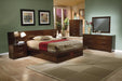 Jessica Eastern King & Queen Platform Bed with Rail Seating Cappuccino - Orbit Furniture (Richmond,BC)