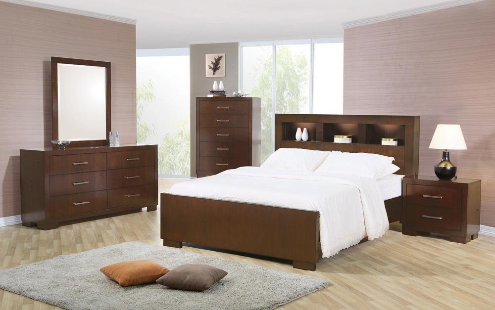 Jessica California King, E.king, & Queen Bed with Storage Headboard Cappuccino - Orbit Furniture (Richmond,BC)