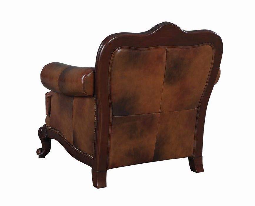 Victoria Rolled Arm Chair Tri-tone and Brown - Orbit Furniture (Richmond,BC)