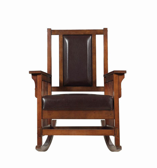 Ida Upholstered Rocking Chair Tobacco and Dark Brown - Orbit Furniture (Richmond,BC)