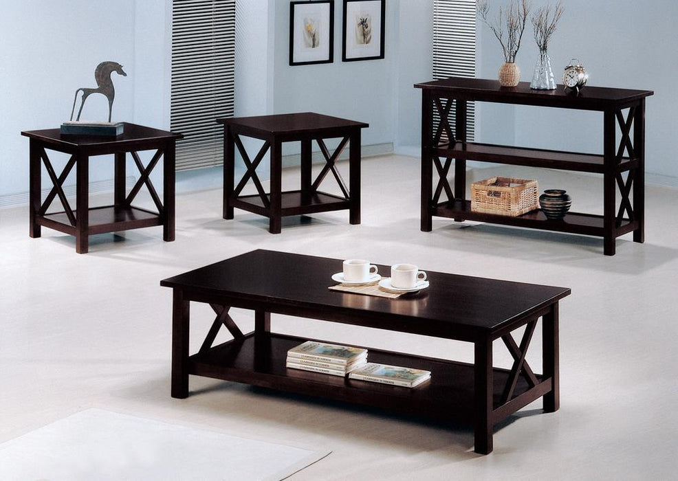Rachelle Sofa Table with 2-shelf Deep Merlot - Orbit Furniture (Richmond,BC)