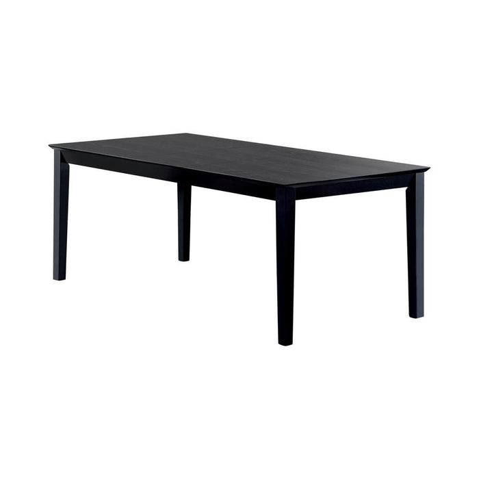 Louise Rectangular Dining Table with Extension Leaf Black - Orbit Furniture (Richmond,BC)