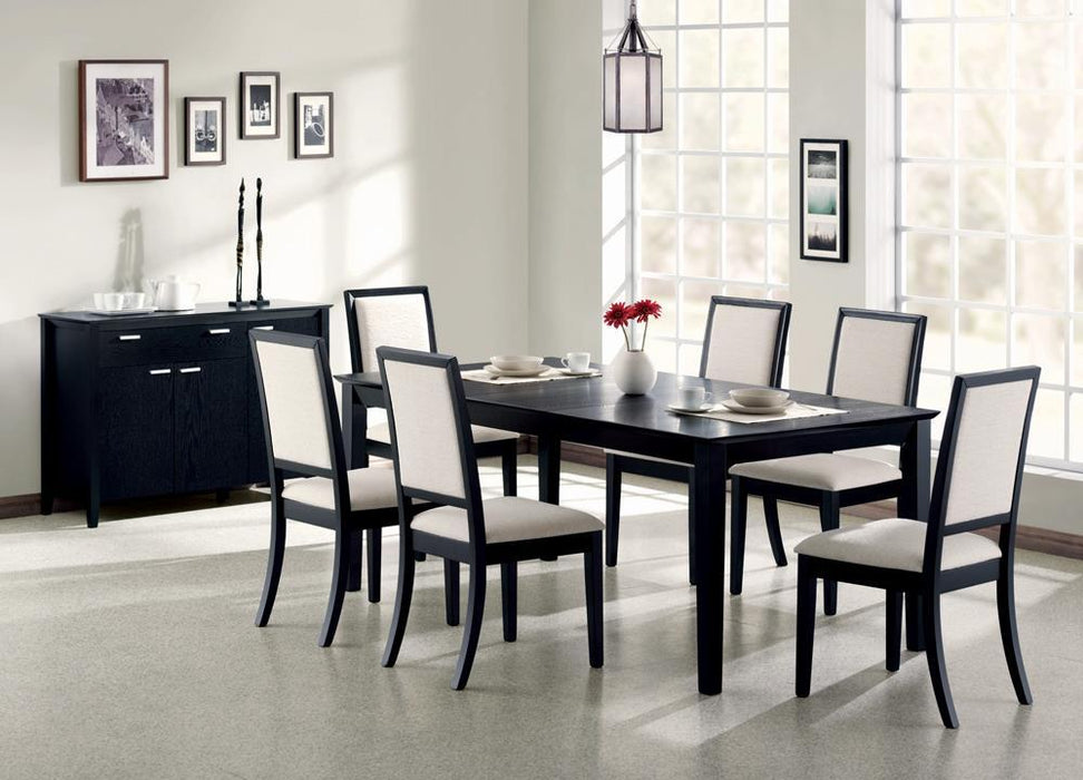 Louise Upholstered Dining Side Chairs Black and Cream (Set of 2) - Orbit Furniture (Richmond,BC)