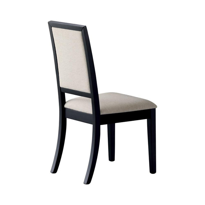 Louise Upholstered Dining Side Chairs Black and Cream (Set of 2) - Orbit Furniture (Richmond,BC)