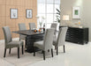 Stanton Rectangle Pedestal Dining Table Black - Orbit Furniture (Richmond,BC)