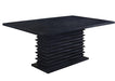 Stanton Rectangle Pedestal Dining Table Black - Orbit Furniture (Richmond,BC)