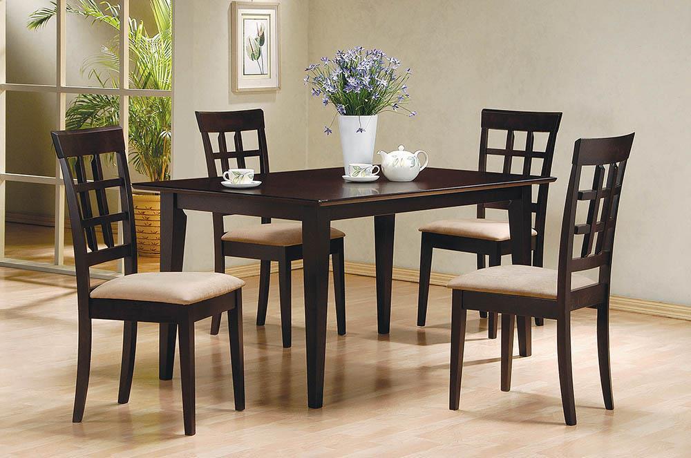 Gabriel Lattice Back Side Chairs Cappuccino and Tan (Set of 2) - Orbit Furniture (Richmond,BC)