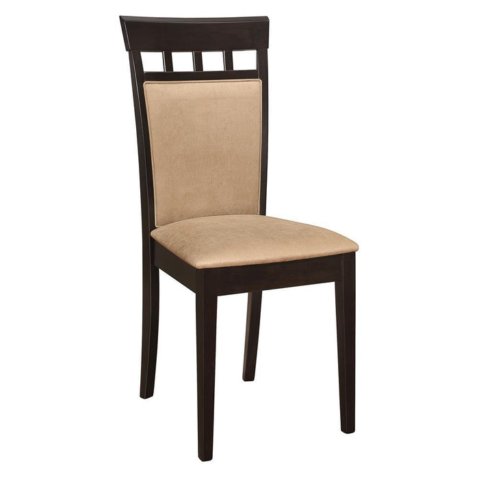 Gabriel Upholstered Side Chairs Cappuccino and Tan (Set of 2) - Orbit Furniture (Richmond,BC)
