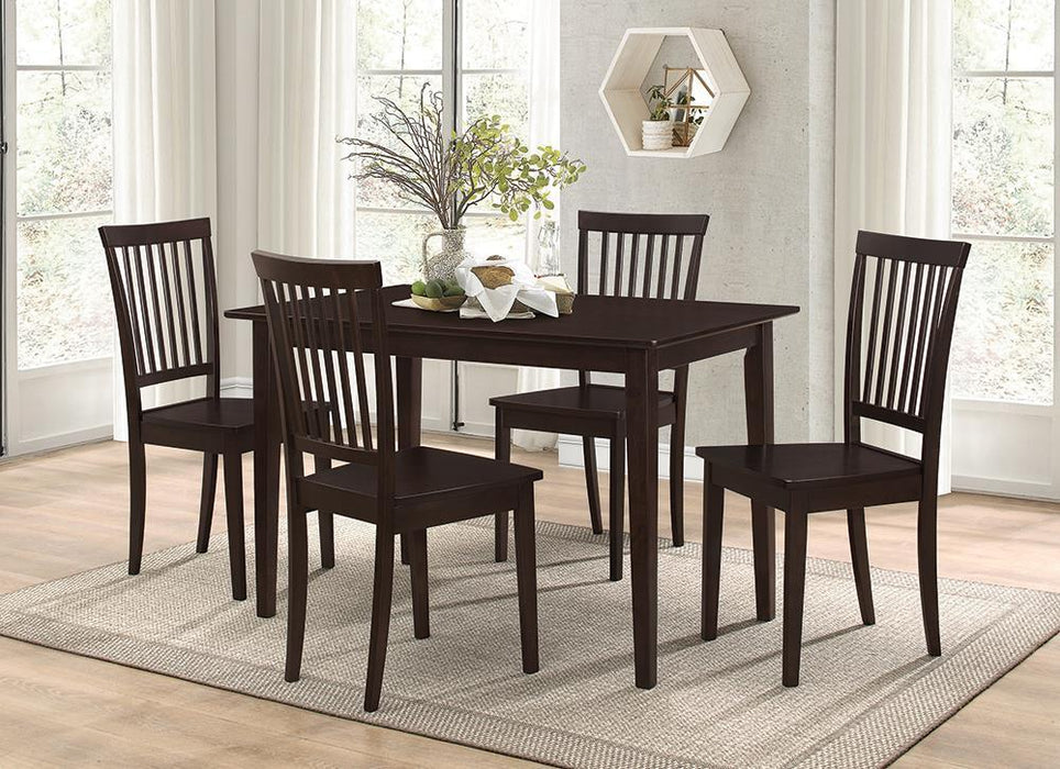 Gomez 5-piece Rectangular Dining Table Set Cappuccino - Orbit Furniture (Richmond,BC)