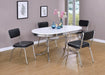 Retro Oval Dining Table Glossy White and Chrome - Orbit Furniture (Richmond,BC)
