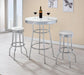 Theodore Round Bar Table Chrome and Glossy White - Orbit Furniture (Richmond,BC)