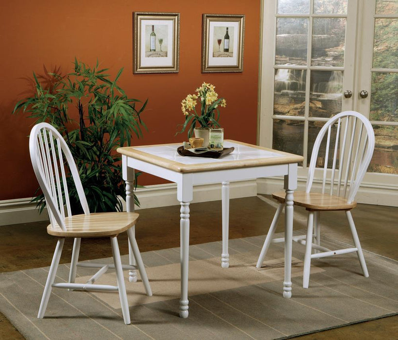 Cinder Windsor Side Chairs Natural Brown and White (Set of 4) - Orbit Furniture (Richmond,BC)