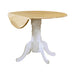 Allison Drop Leaf Round Dining Table Natural Brown and White - Orbit Furniture (Richmond,BC)