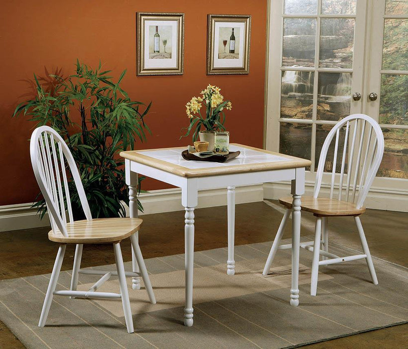 Cinder Windsor Side Chairs Natural Brown and White (Set of 4) - Orbit Furniture (Richmond,BC)