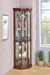 Appledale 6-shelf Corner Curio Cabinet Medium Brown - Orbit Furniture (Richmond,BC)