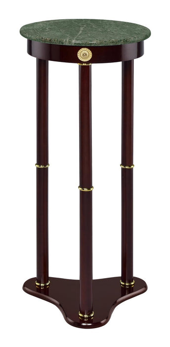 Edie Round Marble Top Accent Table Merlot - Orbit Furniture (Richmond,BC)
