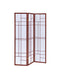 Katerina 3-panel Folding Floor Screen White and Cherry - Orbit Furniture (Richmond,BC)