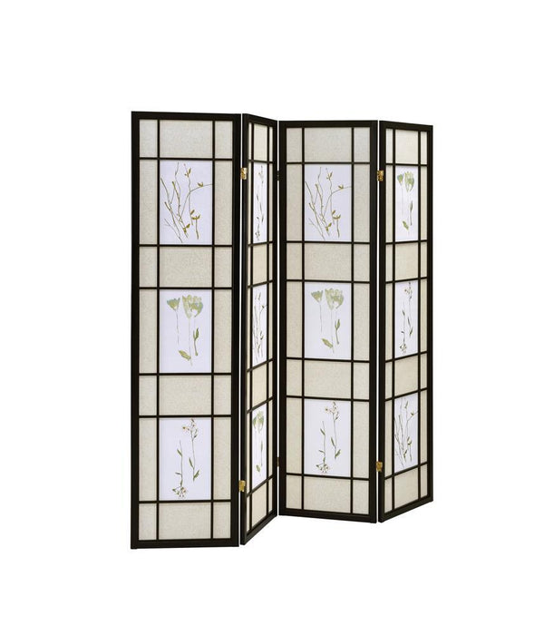 Catabella 4-panel Floral Print Folding Screen Multi-color - Orbit Furniture (Richmond,BC)
