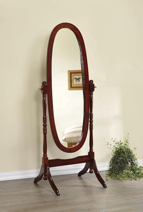 Foyet Oval Cheval Mirror Merlot - Orbit Furniture (Richmond,BC)