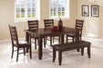 Dalila Tufted Upholstered Dining Bench Cappuccino and Black - Orbit Furniture (Richmond,BC)