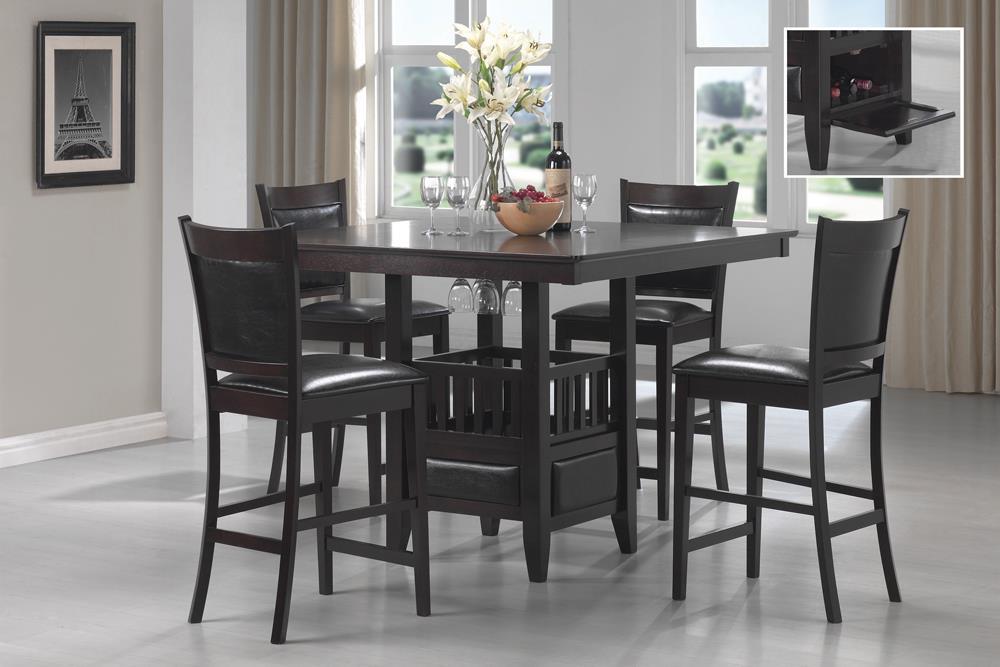 Jaden Upholstered Counter Height Stools Black and Espresso (Set of 2) - Orbit Furniture (Richmond,BC)