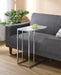 Stella Glass Top Accent Table Chrome and White - Orbit Furniture (Richmond,BC)