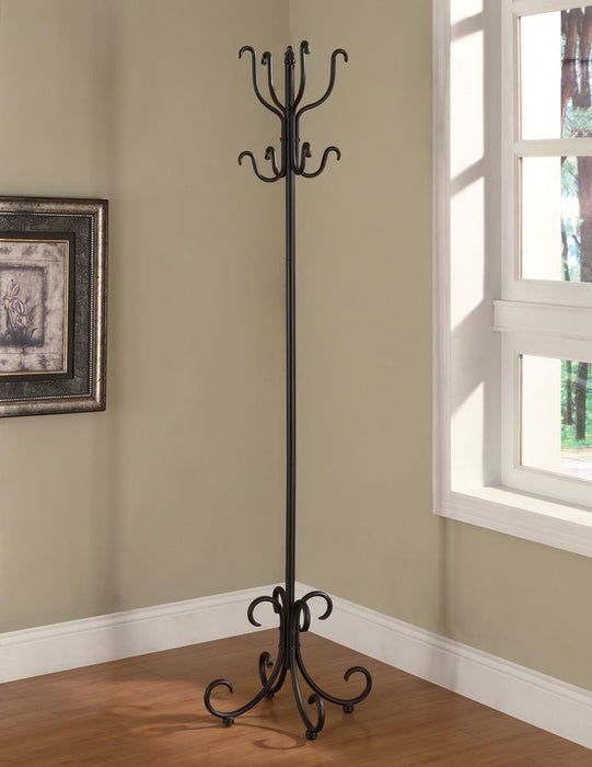 Kiefer Coat Rack with 12 Hooks Black - Orbit Furniture (Richmond,BC)