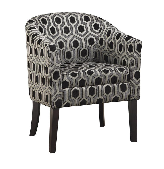 Jansen Hexagon Patterned Accent Chair Grey and Black - Orbit Furniture (Richmond,BC)