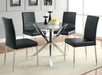 Vance Glass Top Dining Table with X-cross Base Chrome - Orbit Furniture (Richmond,BC)