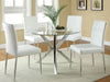 Vance Glass Top Dining Table with X-cross Base Chrome - Orbit Furniture (Richmond,BC)