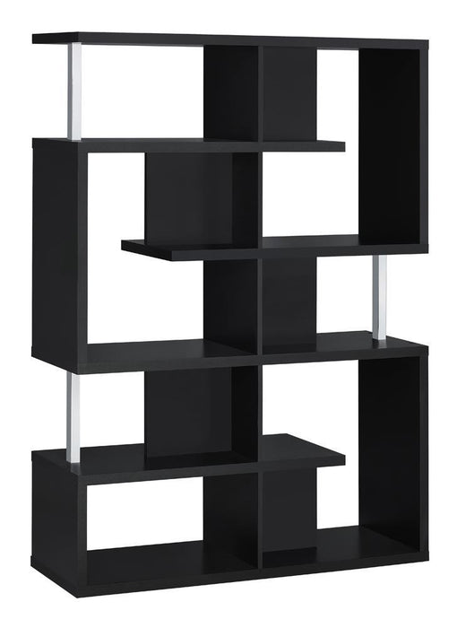 Hoover 5-tier Bookcase Black and Chrome - Orbit Furniture (Richmond,BC)